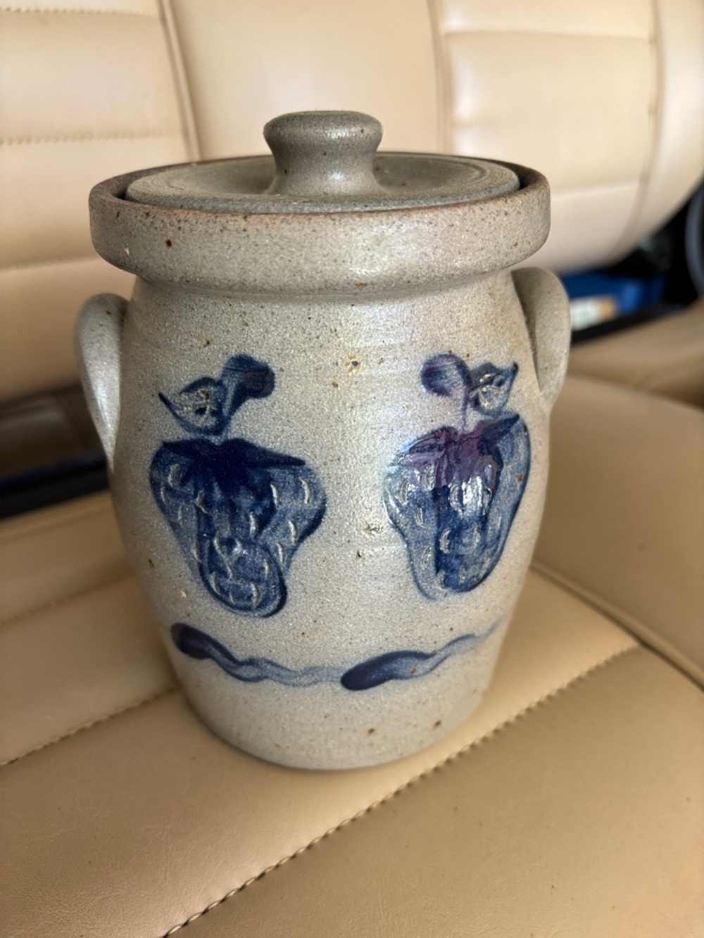 Rowe Pottery Works Lidded Strawberry Jar